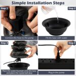 Giantex Tabletop Water Fountain with Warm LED Light, Tiered Rock Waterfall with ... - Image 5