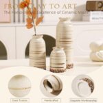 Joeabor Ceramic Vase Set of 3 - Handcrafted Ceramic Vases for Home Decor & Shelf... - Image 5