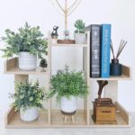 Set of 3 Assorted Small Potted Plants Fake Eucalyptus and Rosemary Plants in Gra... - Image 4