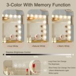 Ratsamee Gold Hollywood Vanity Mirror with Lights, 15 Dimmable Bulbs, 3 Color Li... - Image 4
