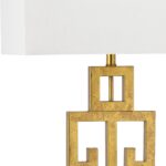 SAFAVIEH Lighting Collection – Greek Key Table Lamp Set of 2 – Antique Gold Meta... - Image 3