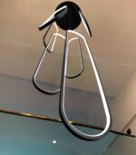 6-Rings Modern Chandelier, LED Black Large Contemporary Light for Staircase, Dim... - Image 3