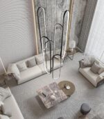 6-Rings Modern Chandelier, LED Black Large Contemporary Light for Staircase, Dim... - Image 8