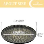 Romadedi Round Decorative Candle Tray - 11.8 Inch Vintage Hammered Metal Trays w... - Image 6