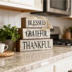 4 Pcs Farmhouse Wooden Tabletop Decor Neutral Farmhouse Tiered Tray Decor Rustic... - Image 9