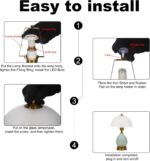 Table Lamps Ceramic Retro Lamp for Living Room,16.73" Modern Bedside Nightstand ... - Image 7