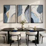 Large Framed Abstract Wall Art for Living Room, Set of 3 Modern Canvas Artwork f... - Image 3