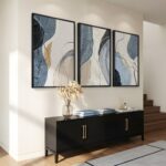 Large Framed Abstract Wall Art for Living Room, Set of 3 Modern Canvas Artwork f... - Image 4