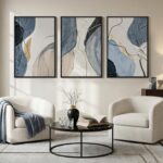 Large Framed Abstract Wall Art for Living Room, Set of 3 Modern Canvas Artwork f... - Image 6