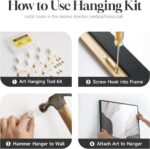 Large Framed Abstract Wall Art for Living Room, Set of 3 Modern Canvas Artwork f... - Image 9