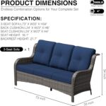Joyside Outdoor Patio Couch, 3 Seater Outdoor Wicker Sofa with High Back, Deep S... - Image 3