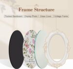 Vintage Picture Frame, 2.5x3.5 Oval Antique Photo Frame with Real Glass Front, L... - Image 6