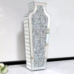 Allartonly Floor Crushed Diamond Mirrored Vase 27" Tall, Crystal Silver Glass De... - Image 3