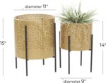 CosmoLiving by Cosmopolitan Metal Indoor Outdoor Planter Floral Cutout Small Pla... - Image 7