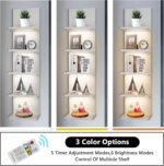 5 Tier Wall Shelf Unit, White Shelves,Lack Shelf, Wall Shelves for Bedroom，Offic... - Image 4