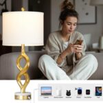 Cinyirong 30" White and Gold Table Lamps Set of 2 for Living Room, Modern Touch ... - Image 5