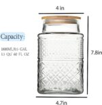 Large Glass Storage Jar, 2 Pack 60 FL OZ Glass Food Storage Containers with Bamb... - Image 6