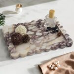YMXYJM Genuine Calacatta Viola Scalloped Marble Tray, Real Natural Marble Stone ... - Image 7