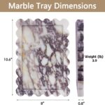 YMXYJM Genuine Calacatta Viola Scalloped Marble Tray, Real Natural Marble Stone ... - Image 9