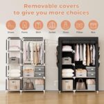 VTRIN Wardrobe Closet, 41.7 Inch Wide Portable Closets for Hanging Clothes with ... - Image 5