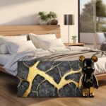 DNIEOTU Abstract Wall Art for Living Room, Black and Gold Hand-Painted Canvas Wa... - Image 3
