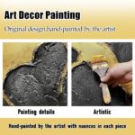 DNIEOTU Abstract Wall Art for Living Room, Black and Gold Hand-Painted Canvas Wa... - Image 5