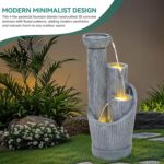 31" Modern Outdoor Water Fountain with LED Lights, 5-Tier Twist Pedestal Bowl Ga... - Image 7