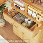 HUAHUU 71" Tall Pantry Cabinet, Kitchen Pantry Storage Cabinets with 4 Rattan Do... - Image 5