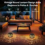 Solar Lantern Outdoor Patio Decor: 4 Pack Solar Lanterns Outdoor Waterproof, Hol... - Image 6