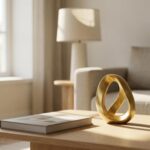 Abstract Gold Knot Sculpture, Modern Geometric Infinity Loop Tabletop Decor for ... - Image 3