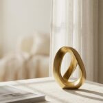 Abstract Gold Knot Sculpture, Modern Geometric Infinity Loop Tabletop Decor for ... - Image 9