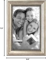 Malden International Designs Classic Wood Picture Frame, 4 by 6-Inch, Silver Bea... - Image 3