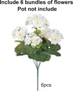 Artificial Geranium Fake Flowers for Outdoors Decoration, 6 Bundles Silk Geraniu... - Image 5