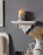SOFE French Wooden Shelf for Wall, 14 Inch Long Floating Shelf, Vintage White De... - Image 5