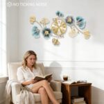 Wall Clocks for Living Room Decor,Large Wall Clock,3D Creative Metal Ginkgo Leaf... - Image 3