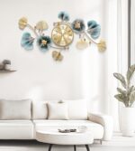 Wall Clocks for Living Room Decor,Large Wall Clock,3D Creative Metal Ginkgo Leaf... - Image 4
