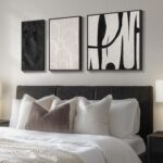 Framed Black and White Abstract Wall Art Set, 3 Piece Canvas Prints Paintings Ar... - Image 3