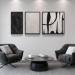 Framed Black and White Abstract Wall Art Set, 3 Piece Canvas Prints Paintings Ar... - Image 5