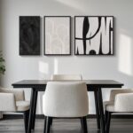 Framed Black and White Abstract Wall Art Set, 3 Piece Canvas Prints Paintings Ar... - Image 7