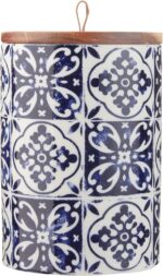 American Atelier Medallions Canister Set 3-Piece Ceramic Jars in Chic Design Wit... - Image 4