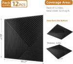 WOWSTAR 12-Pack 3D Wall Panels 19.7" x 19.7", Black Slat Wall Panels for Living ... - Image 4
