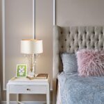 Glass Table Lamp Modern Bedside Lamp Decorative with Metal Base White Linen Fabr... - Image 5