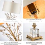Glass Table Lamp Modern Bedside Lamp Decorative with Metal Base White Linen Fabr... - Image 7