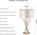 Glass Table Lamp Modern Bedside Lamp Decorative with Metal Base White Linen Fabr... - Image 8