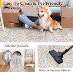 PureCozy 6x9 Area Rug Washable Neutral Beige Vintage Living Room Bedroom Carpet ... - Image 3