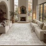 PureCozy 6x9 Area Rug Washable Neutral Beige Vintage Living Room Bedroom Carpet ... - Image 4