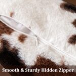 Woaboy Pack of 2 Luxury Faux Fur Throw Pillow Covers Cowhide Decorative Soft Flu... - Image 4