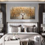 Gold Tree Pictures Wall Art for Living Room - Abstract Canvas Wall Art for Offic... - Image 3