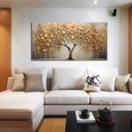 Gold Tree Pictures Wall Art for Living Room - Abstract Canvas Wall Art for Offic... - Image 5