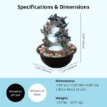 Indoor Tabletop Dolphin Water Fountain with LED Light – Ocean Theme Desk Decor a... - Image 3